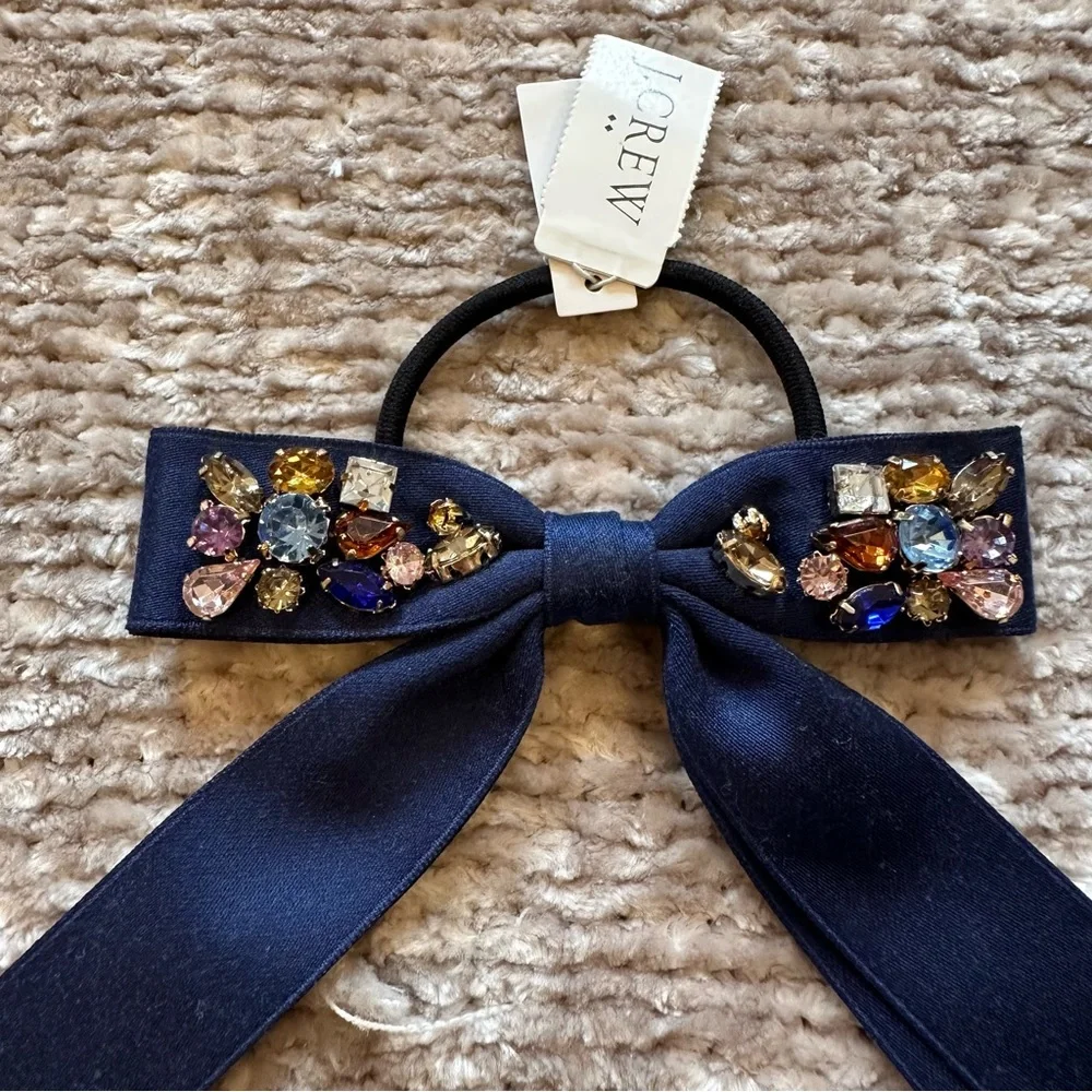 J. Crew Jeweled Bow Hair Tie